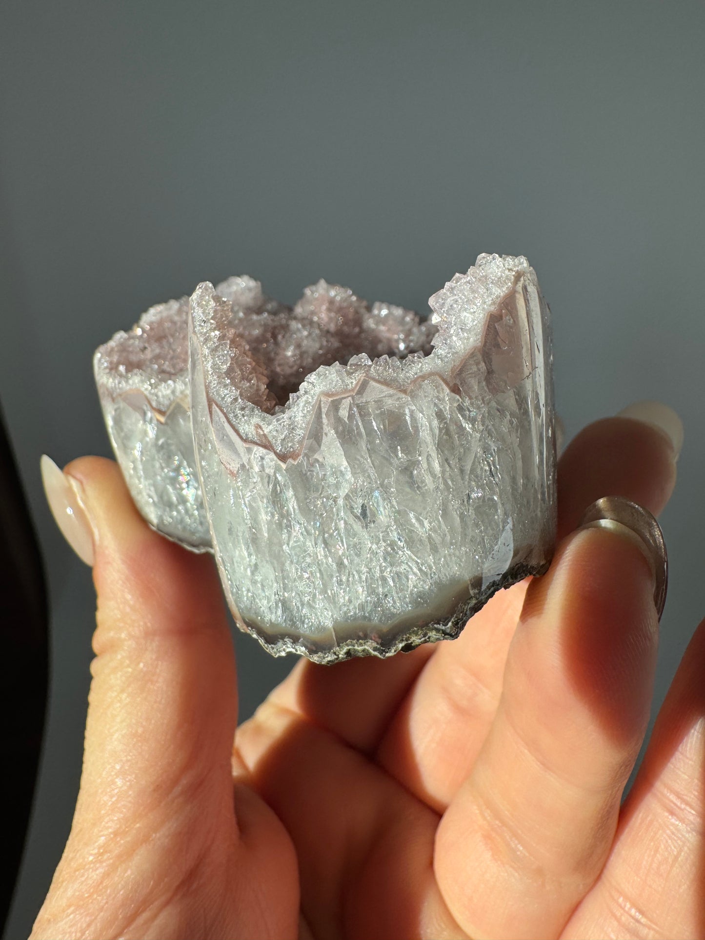 Blush Crown Amethyst（Uruguay origin）アメジストドゥルージー　konpeito (Japanese sugar candy)