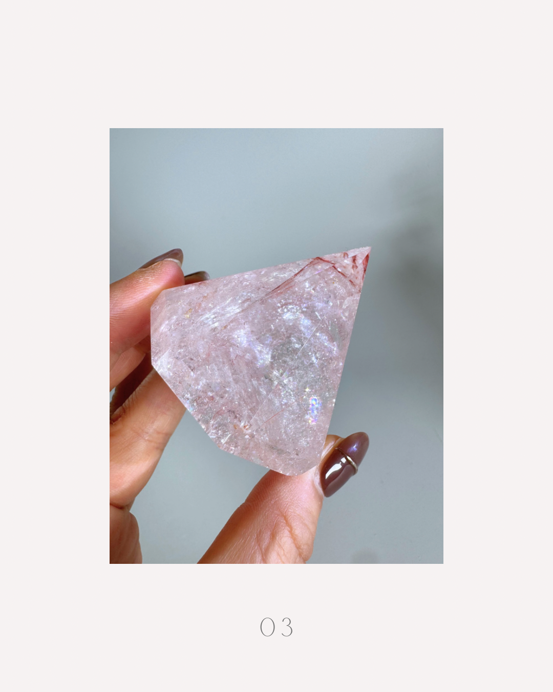 Brilliant Diamond Cut Pink Quartz

ブリリアント ダイヤモンドカット ピンククォーツ